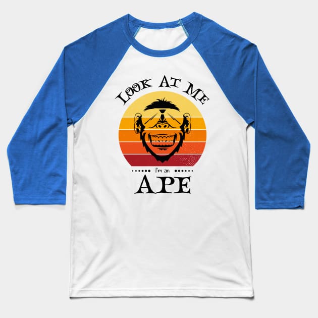 Funny Halloween Retro Vintage Ape Baseball T-Shirt by Art master